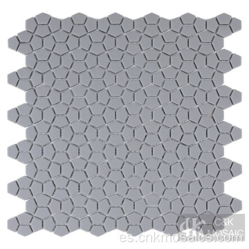 Mosaico de vidrio pentágono gris oscuro